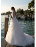 Long Sleeves Ivory Lace Tulle Bohemian Wedding Dress